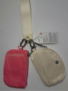 lululemon athletica Pink and Cream Keychain Pouch Set